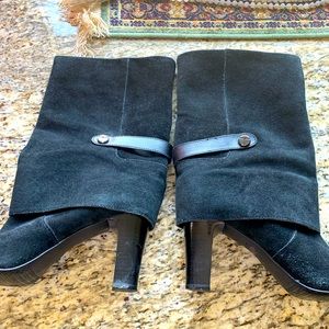 Tahari Black Suede High Heel Boots
